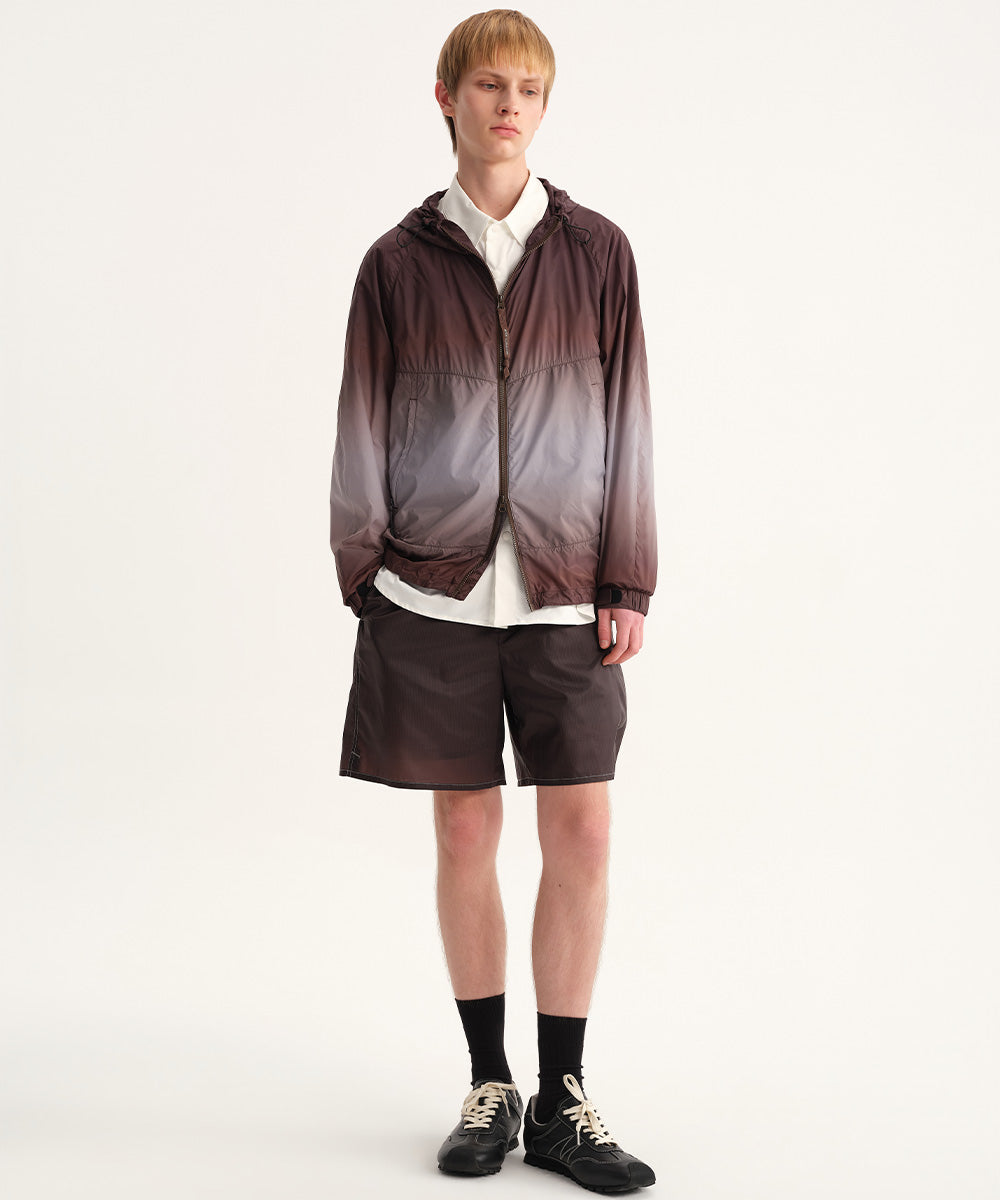 Gradient Woven Hooded Jacket