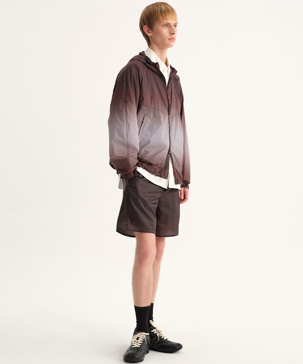 Gradient Woven Hooded Jacket