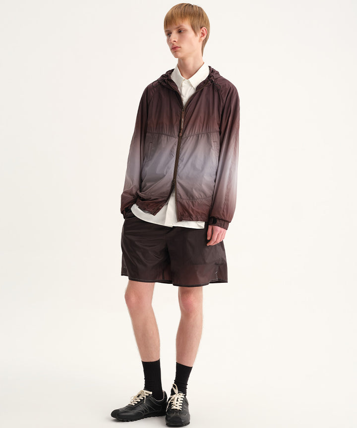Gradient Woven Hooded Jacket