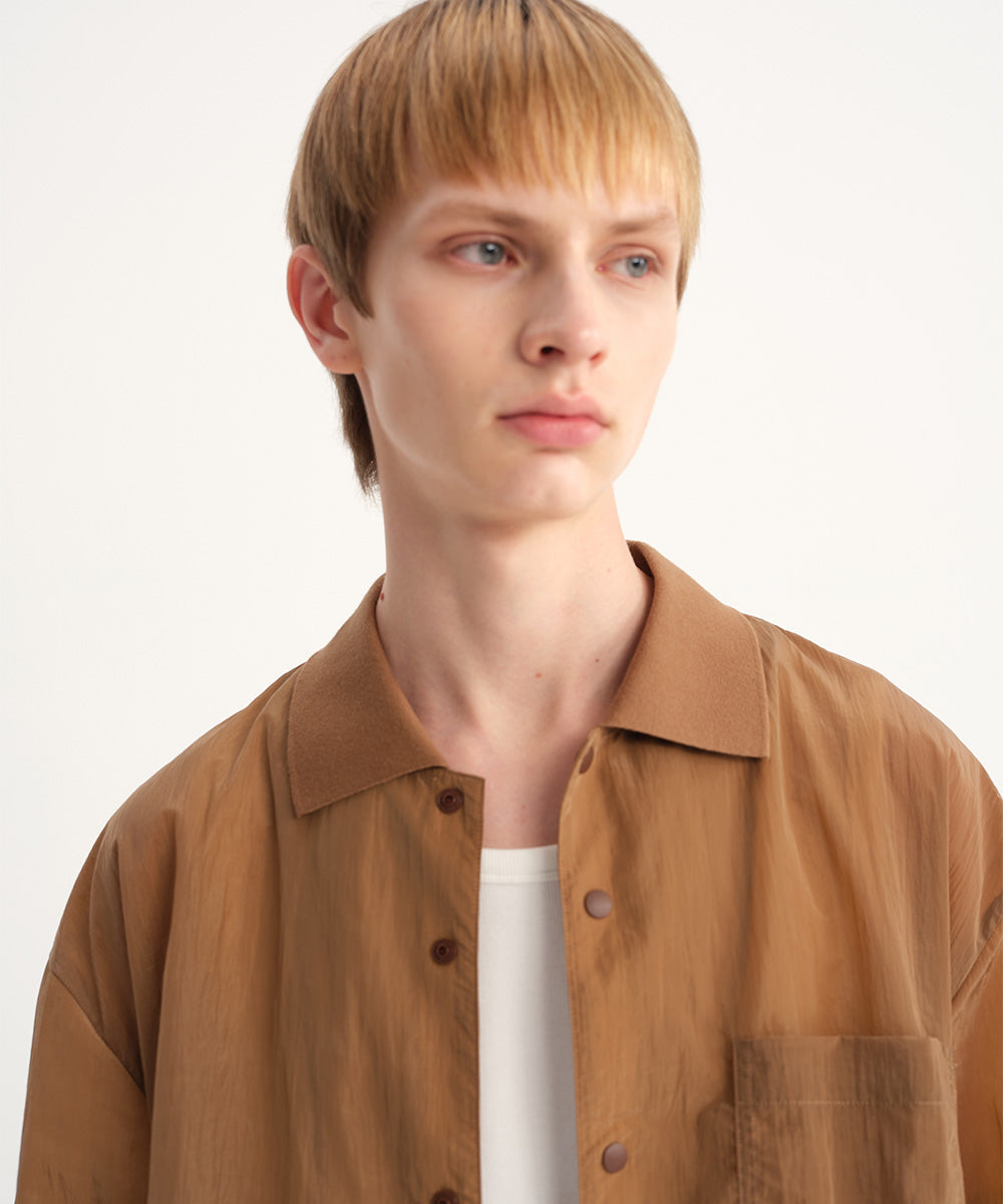Crinkled Luster Shirt Blouson