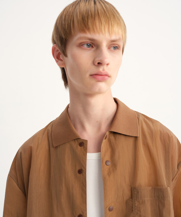 Crinkled Luster Shirt Blouson