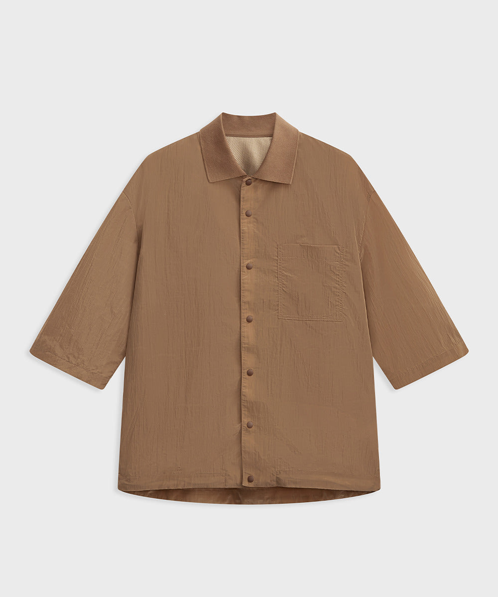 Crinkled Luster Shirt Blouson