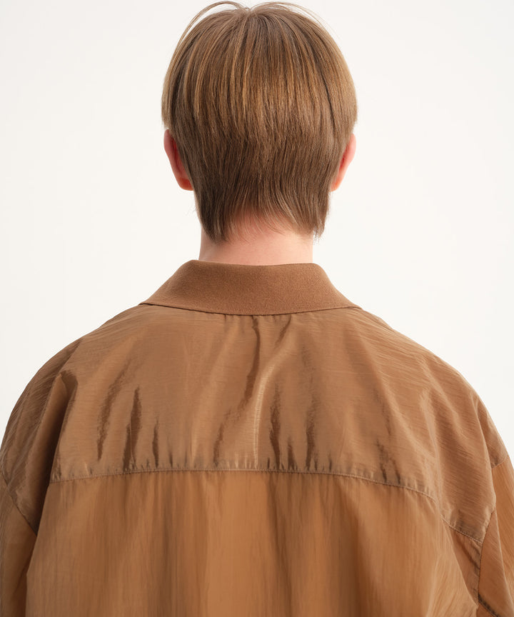Crinkled Luster Shirt Blouson