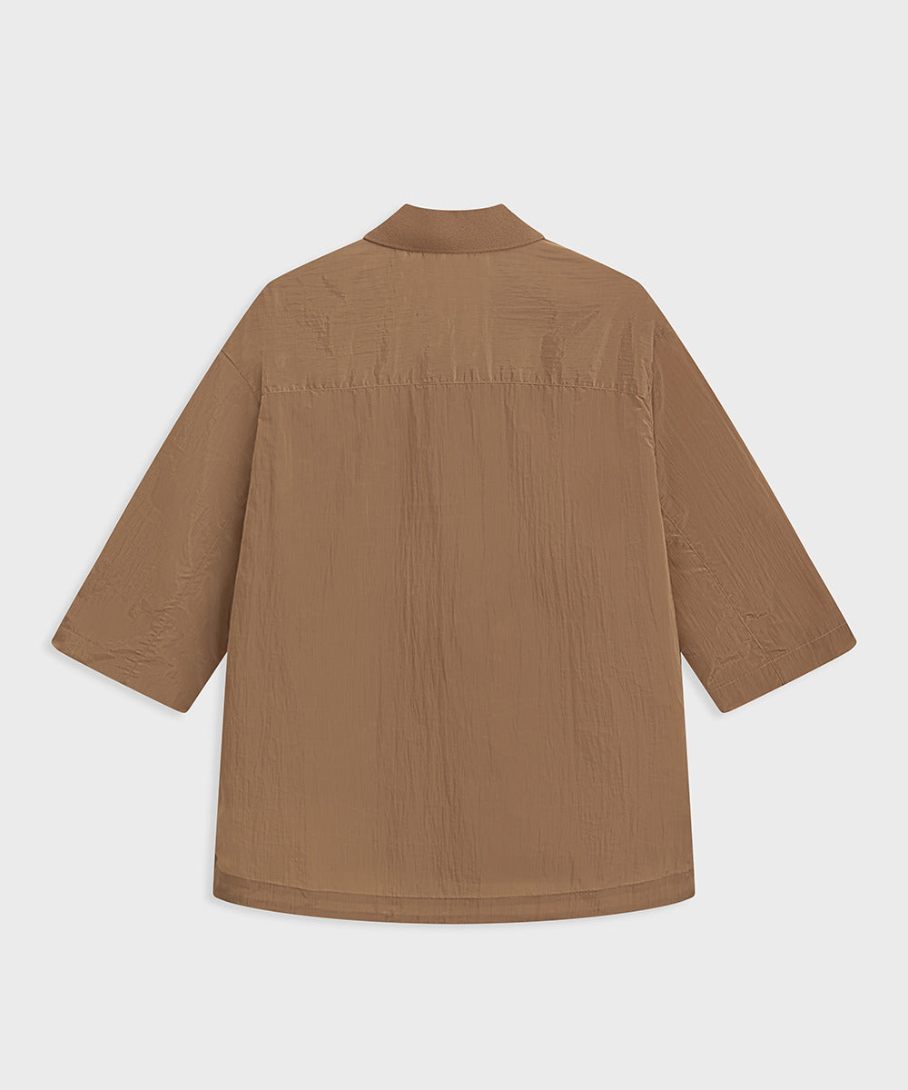 Crinkled Luster Shirt Blouson