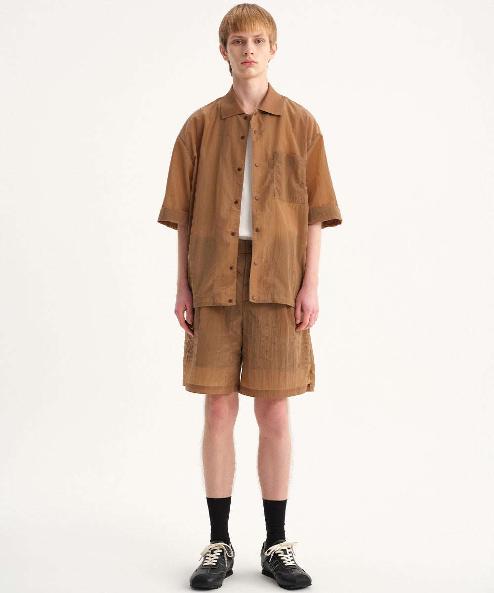 Crinkled Luster Shirt Blouson