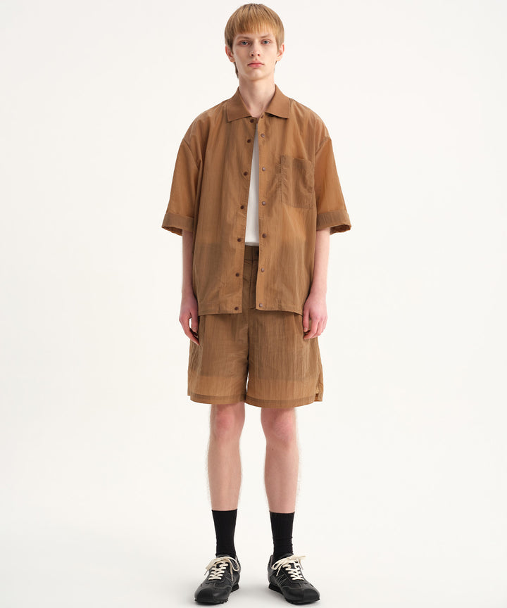Crinkled Luster Shirt Blouson