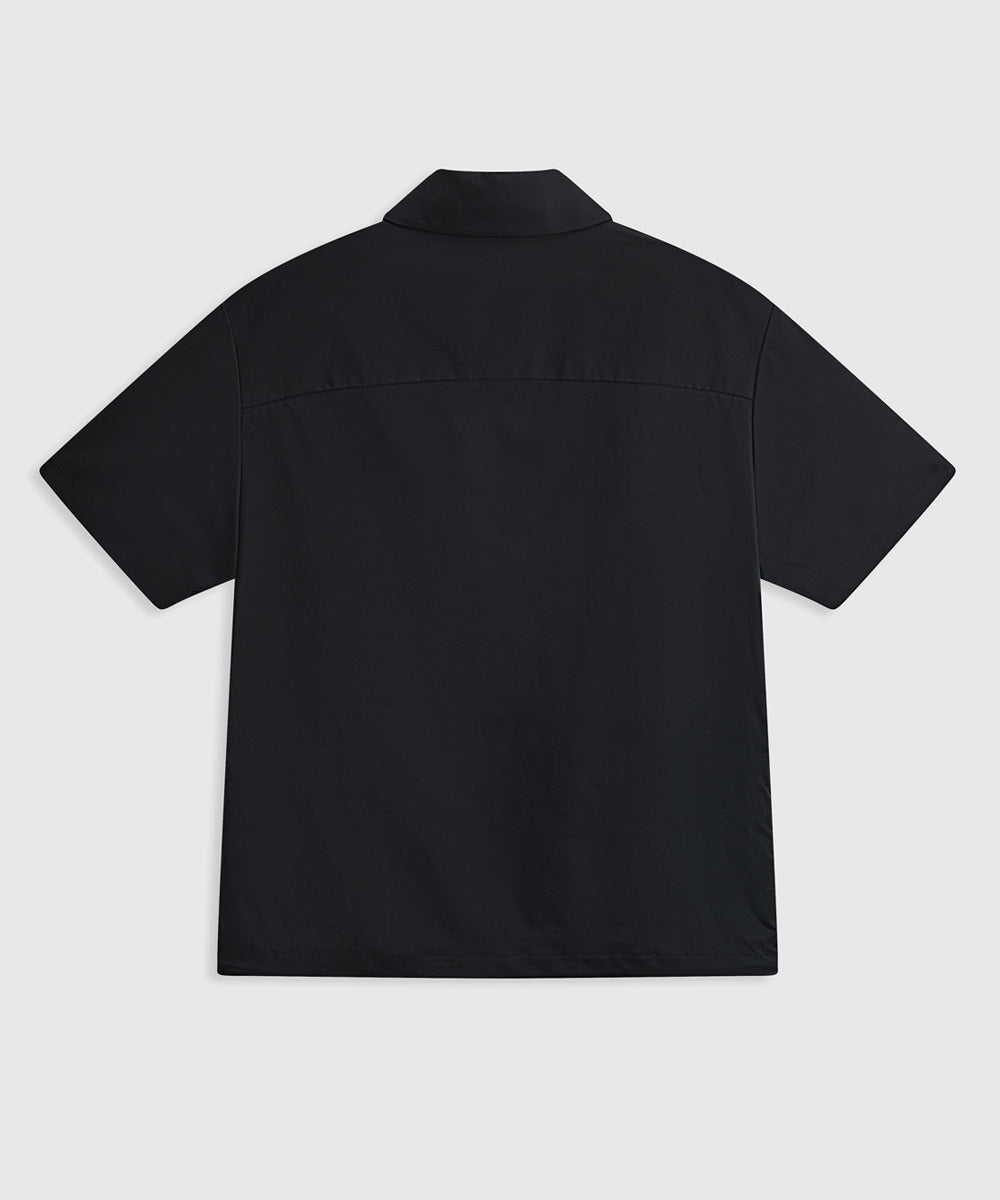 Side-Stripe Open Collar Shirt