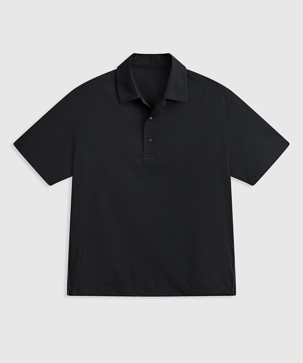 Side-Stripe Open Collar Shirt
