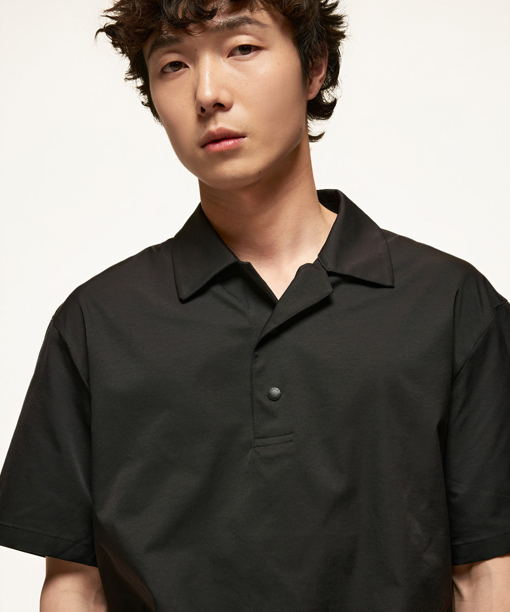Side-Stripe Open Collar Shirt