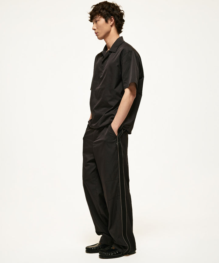 Side-Stripe Open Collar Shirt