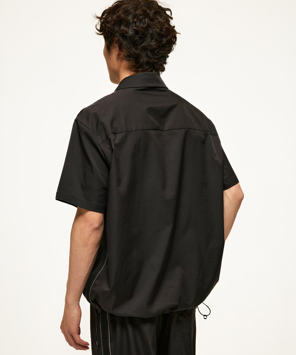 Side-Stripe Open Collar Shirt