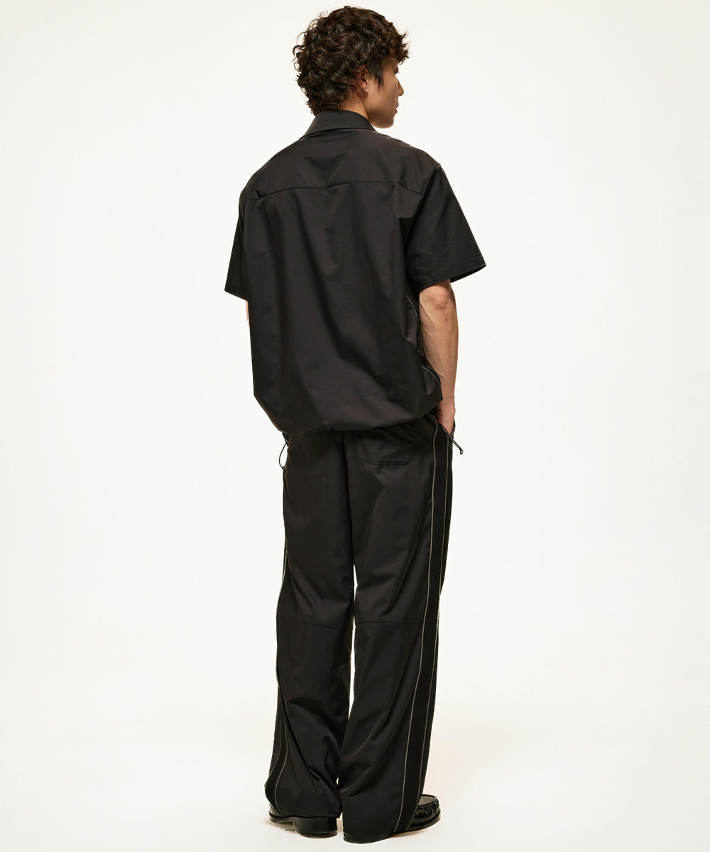 Side-Stripe Open Collar Shirt