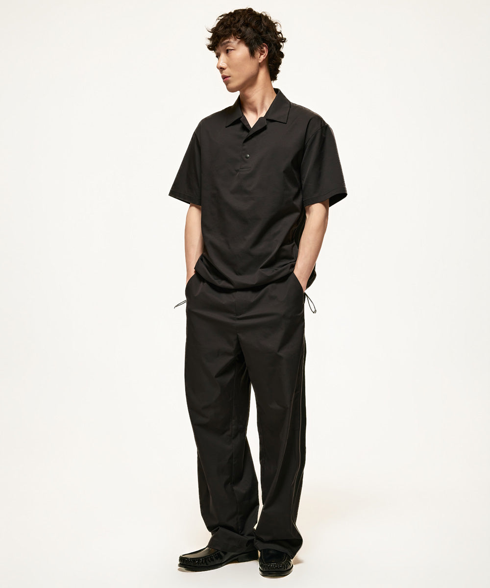 Side-Stripe Open Collar Shirt
