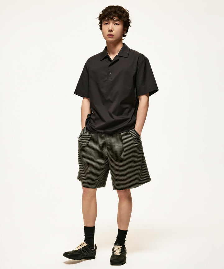 Side-Stripe Open Collar Shirt