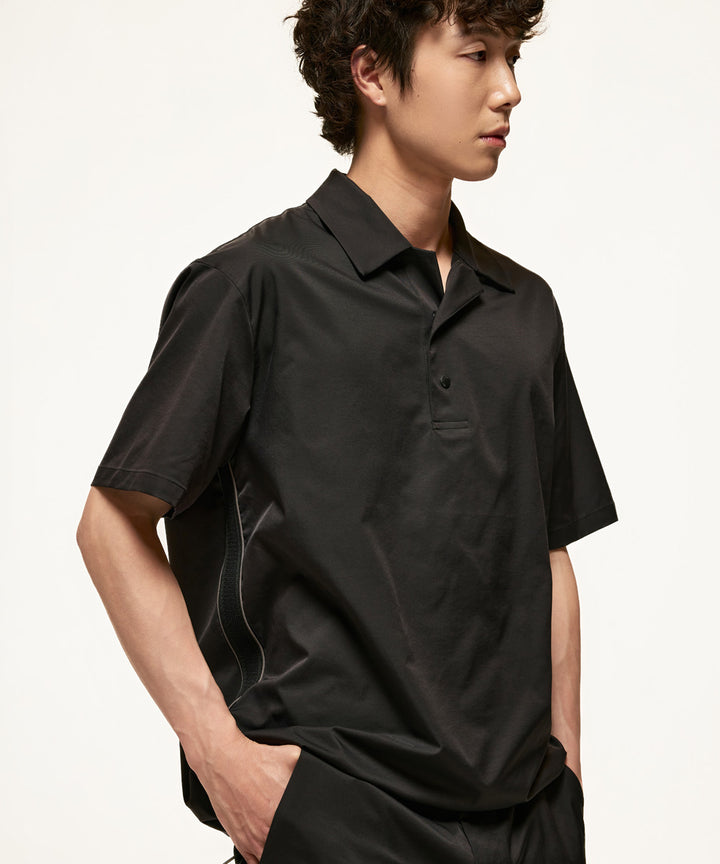 Side-Stripe Open Collar Shirt