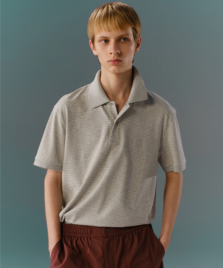 Yarn-Dyed Striped S/S Polo Shirt