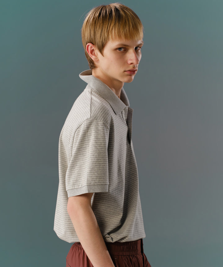 Yarn-Dyed Striped S/S Polo Shirt
