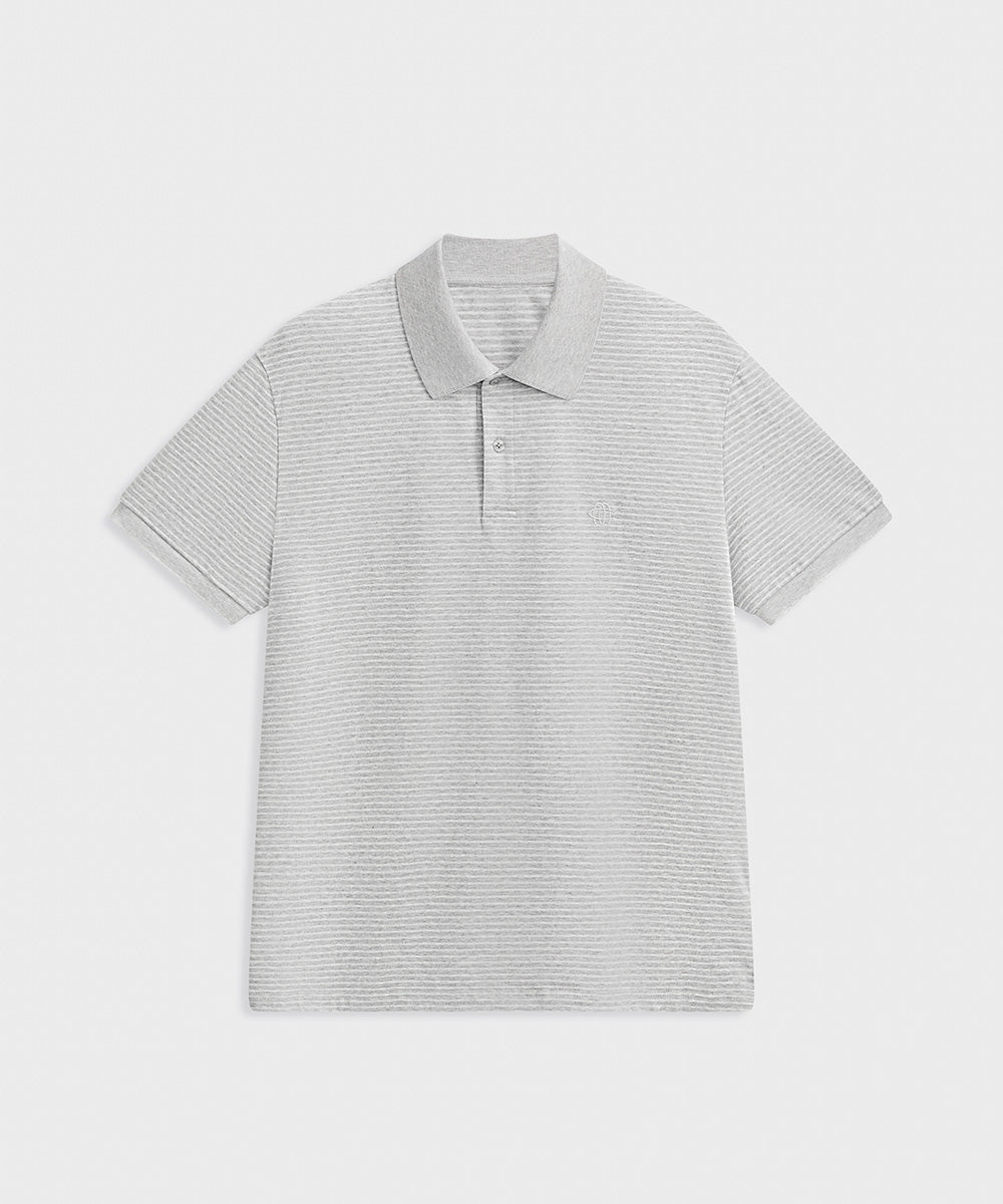 Yarn-Dyed Striped S/S Polo Shirt