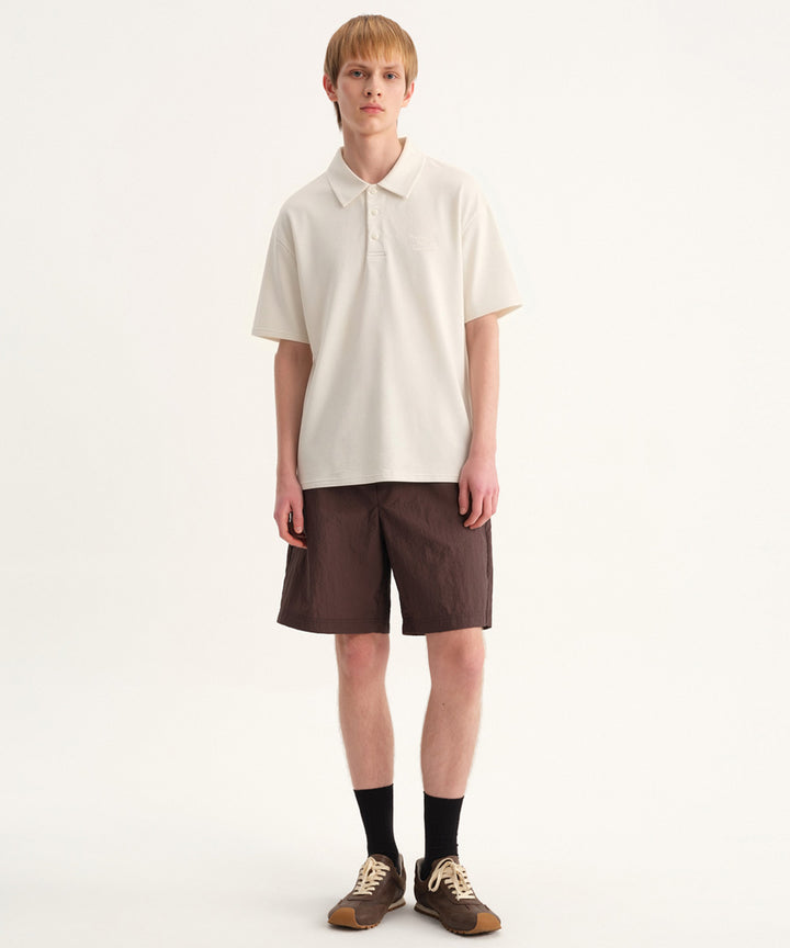 Short Sleeve Woven Polo Shirt