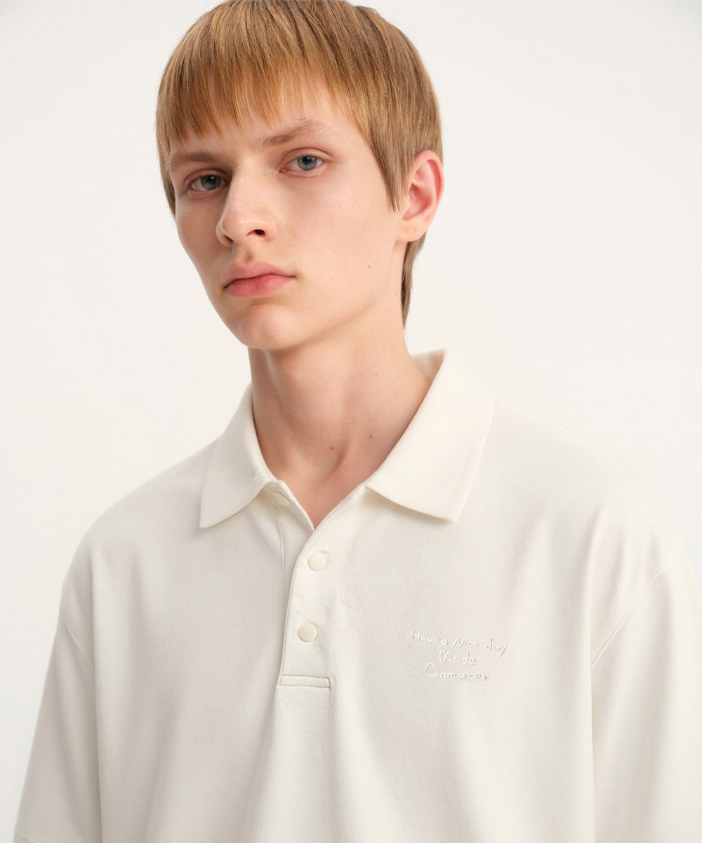 Short Sleeve Woven Polo Shirt