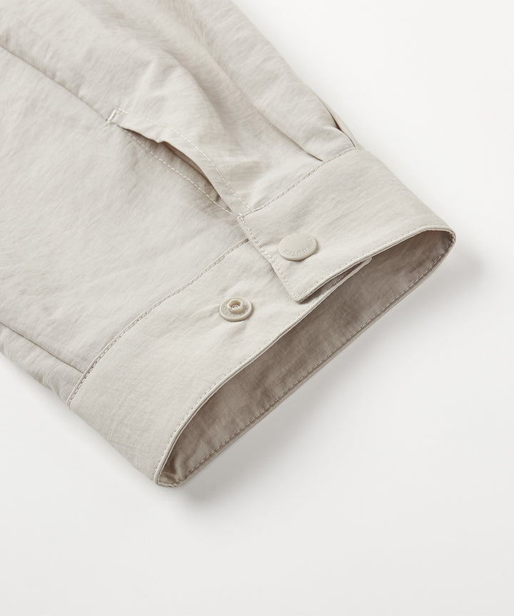 Crinkle-Finish Regular-Collar Relaxed Shirt