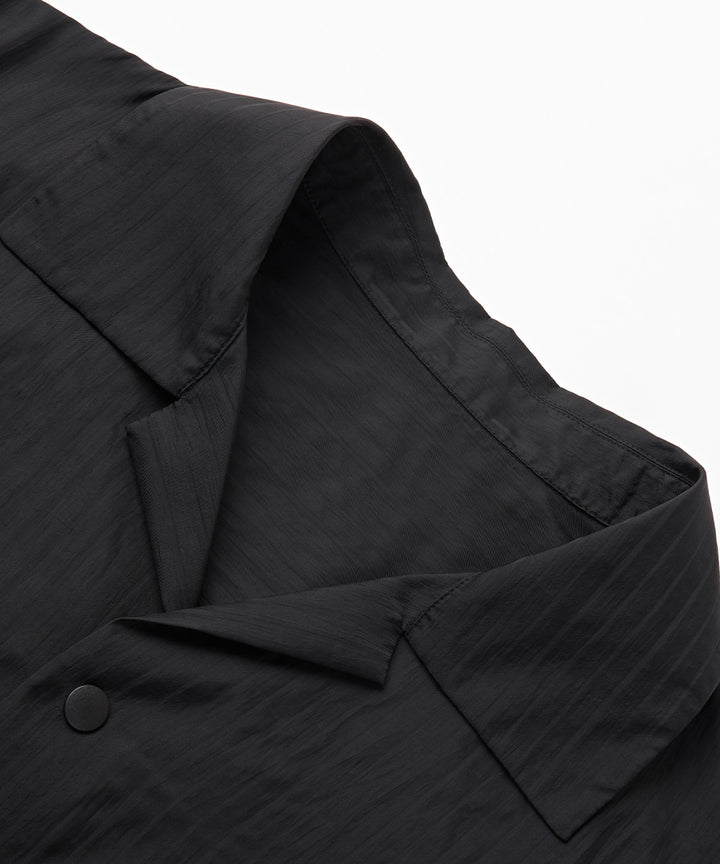 Shadow Stripe Open-Collar Short-Sleeve Shirt