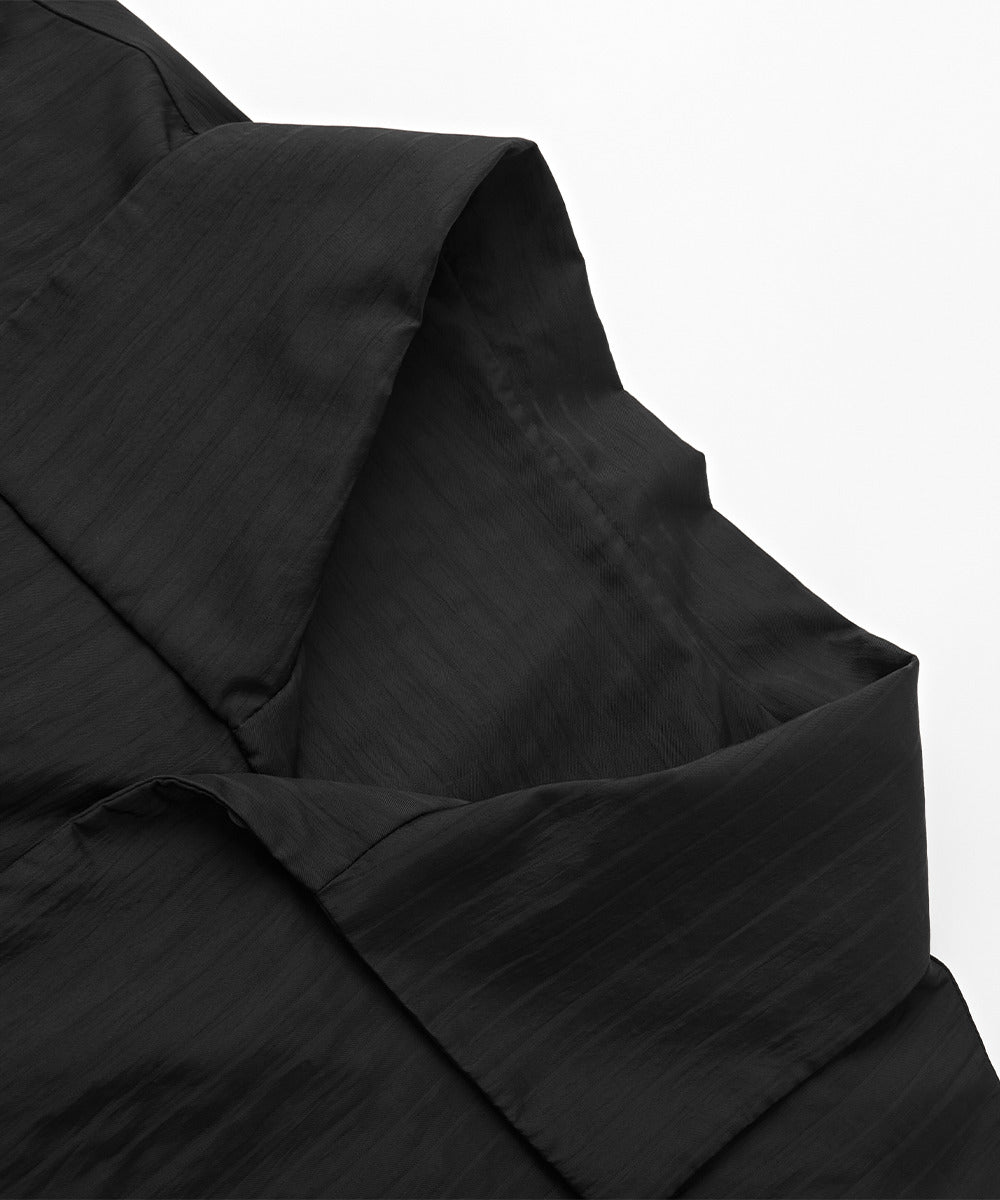 Shadow Stripe Big-Collar Long-Sleeve Shirt