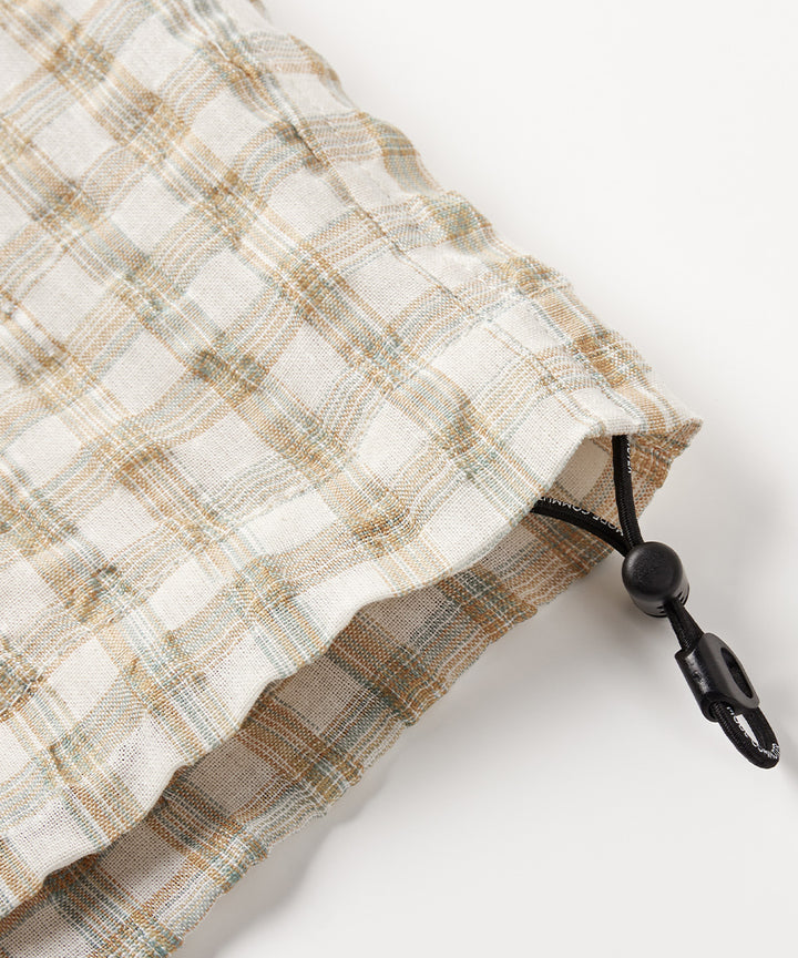 Fresh Check Seersucker Open-Collar Shirt