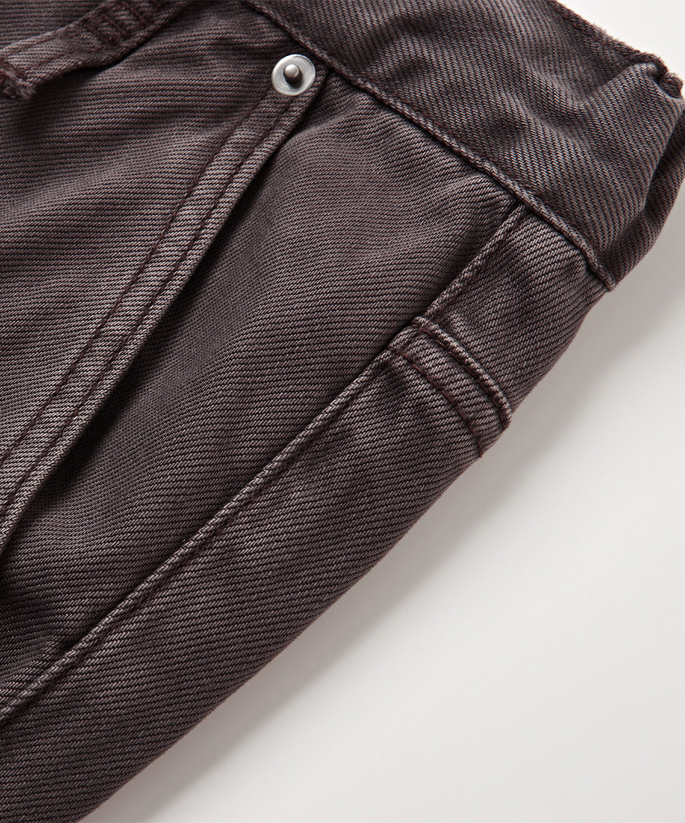 Garment-Washed Straight-Fit Denim