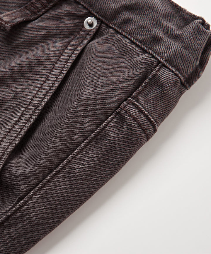 Garment-Washed Straight-Fit Denim