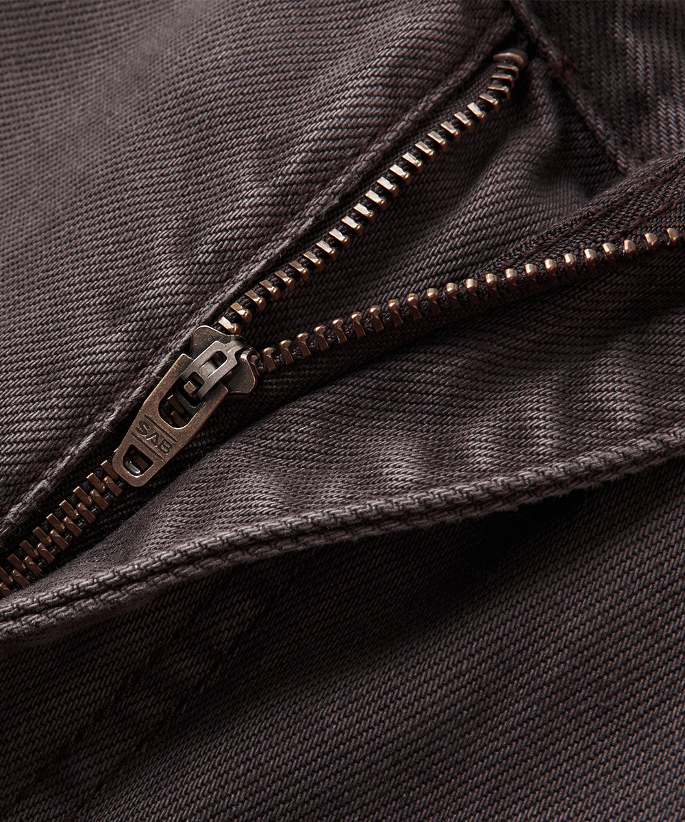 Garment-Washed Straight-Fit Denim
