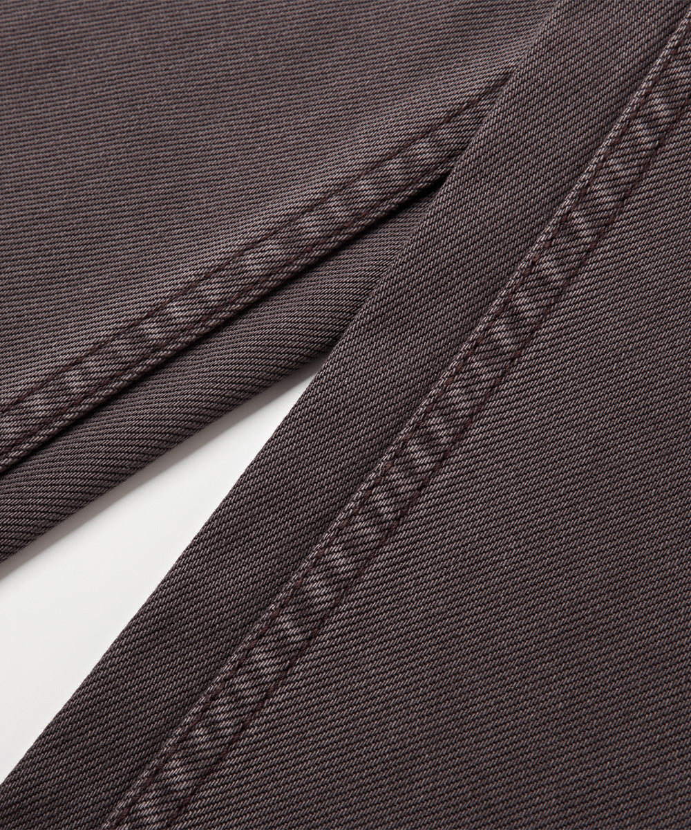 Garment-Washed Straight-Fit Denim