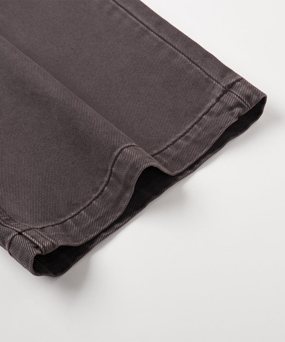 Garment-Washed Straight-Fit Denim