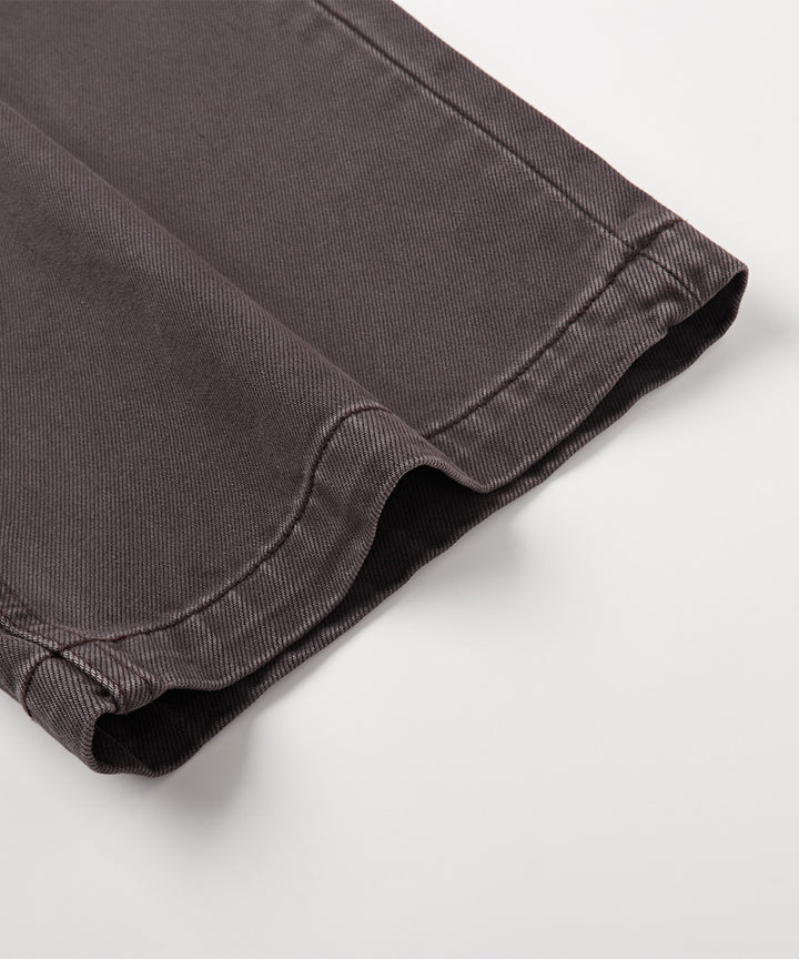 Garment-Washed Straight-Fit Denim