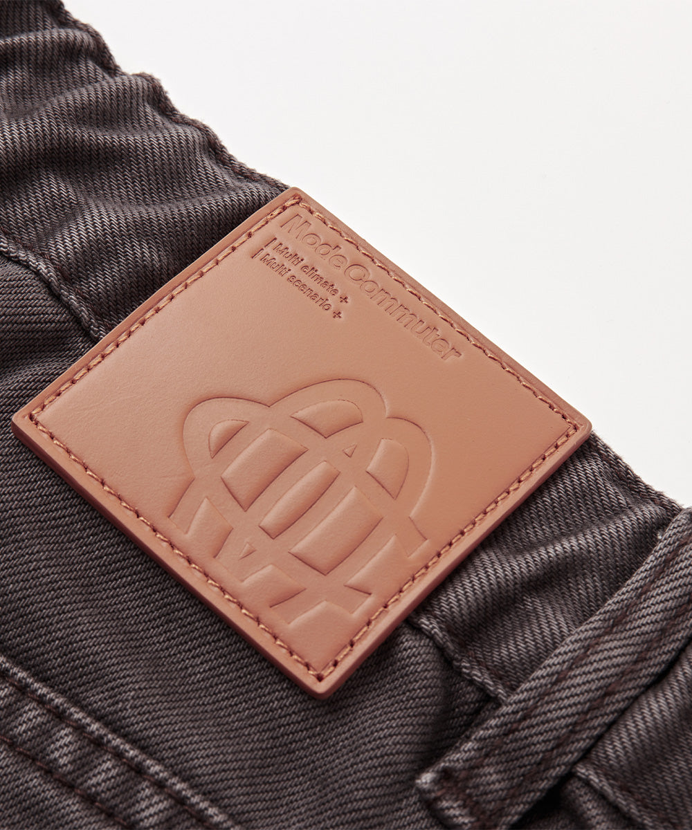 Garment-Washed Straight-Fit Denim