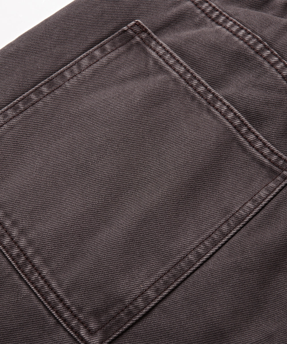 Garment-Washed Straight-Fit Denim