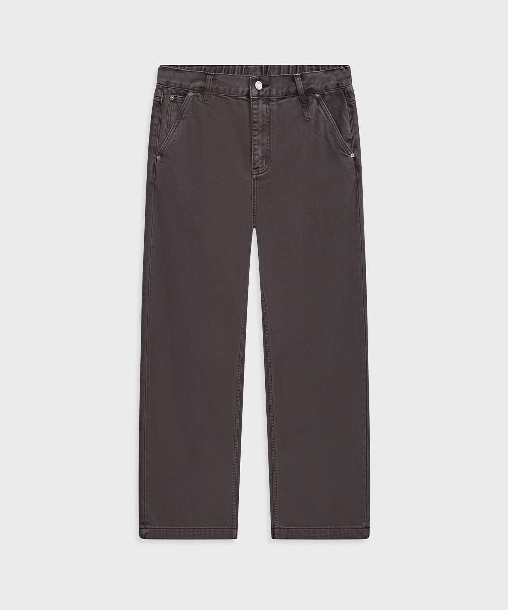 Garment-Washed Straight-Fit Denim