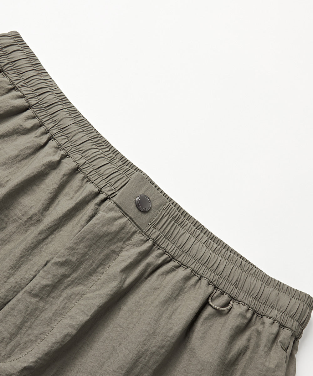 Crinkle-Finish Woven Straight Trousers