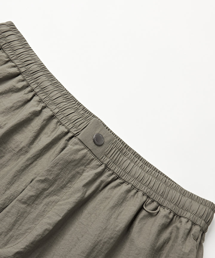 Crinkle-Finish Woven Straight Trousers
