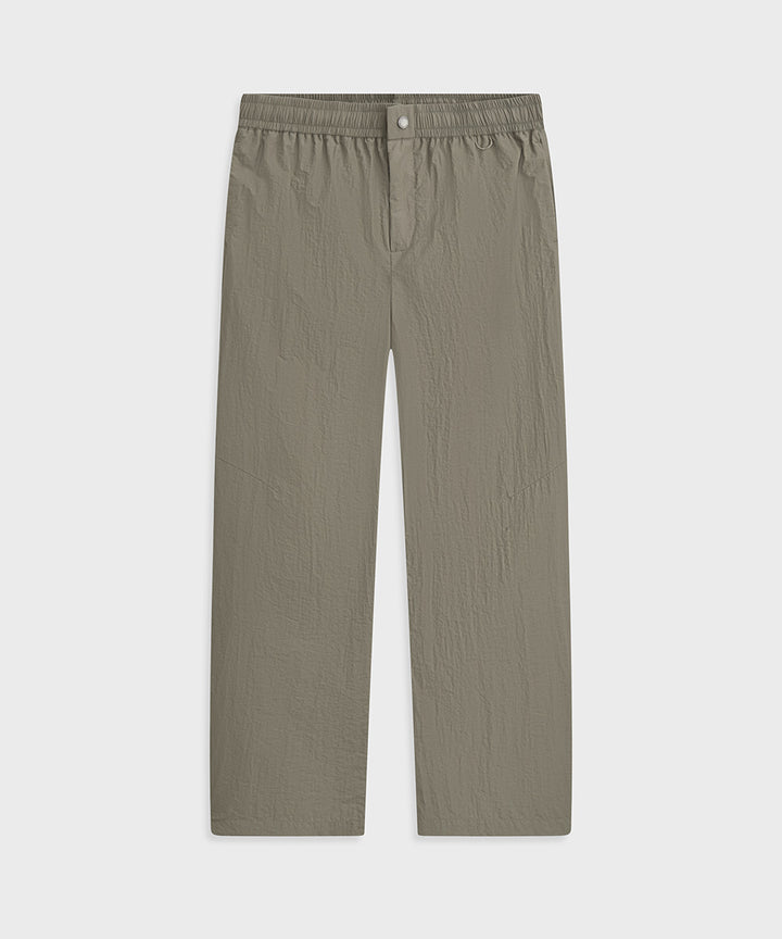 Crinkle-Finish Woven Straight Trousers