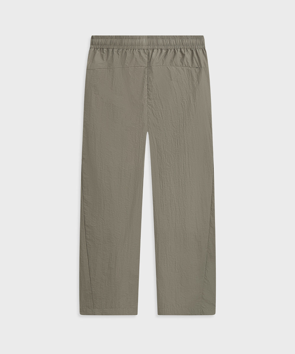 Crinkle-Finish Woven Straight Trousers