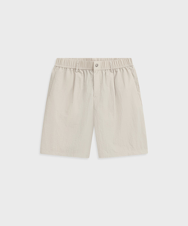 Crinkle-Finish Woven Wide Shorts