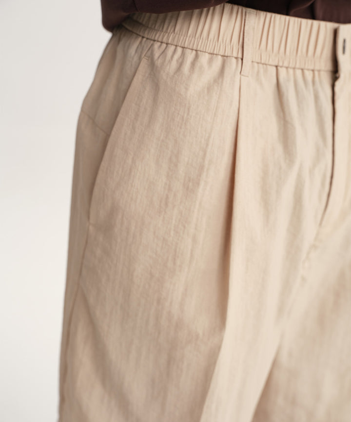 Crinkle-Finish Woven Wide Shorts