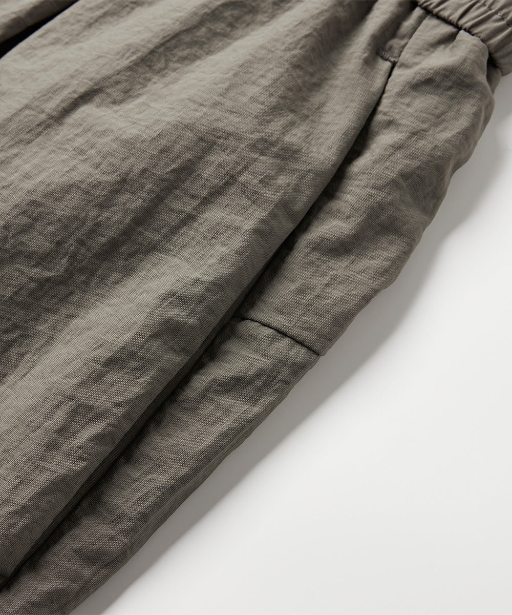 Crinkle-Finish Woven Wide Shorts