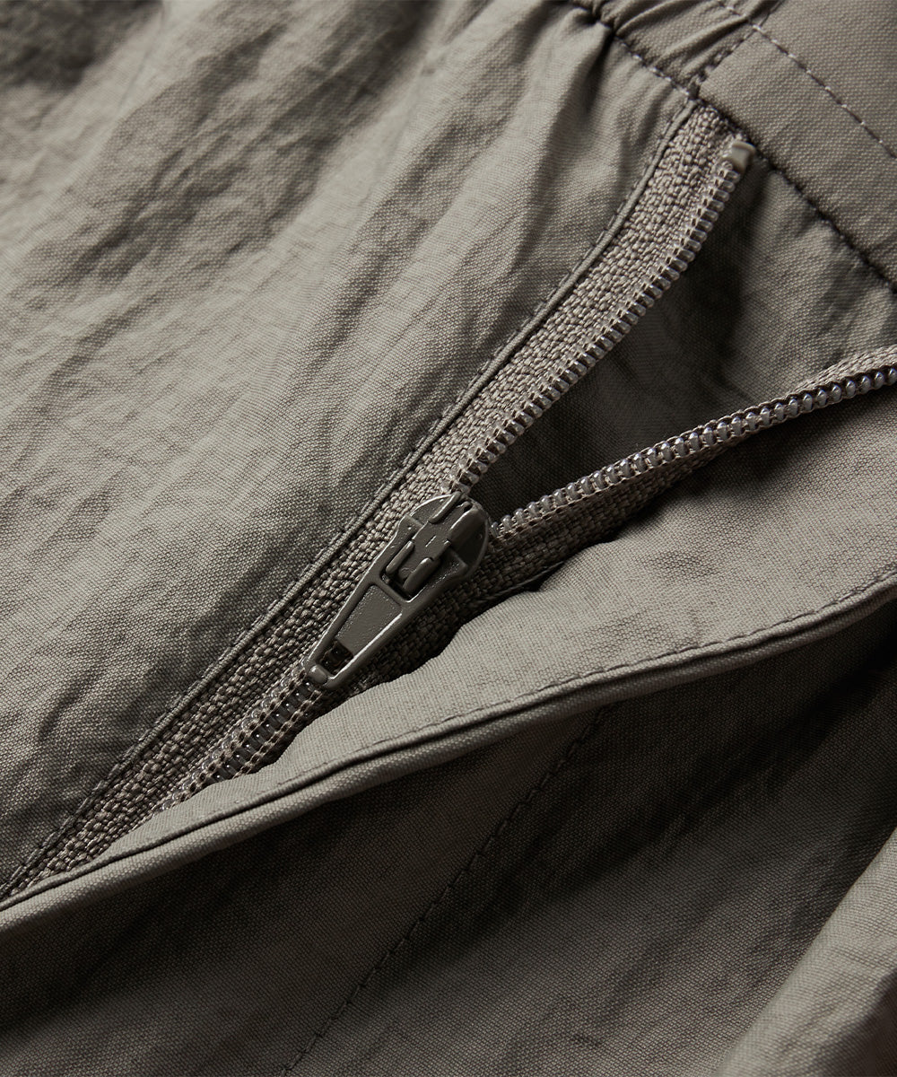 Crinkle-Finish Woven Wide Shorts