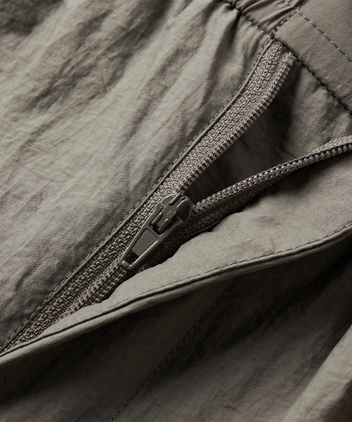 Crinkle-Finish Woven Wide Shorts