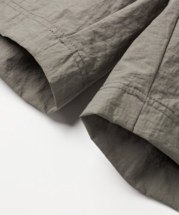Crinkle-Finish Woven Wide Shorts
