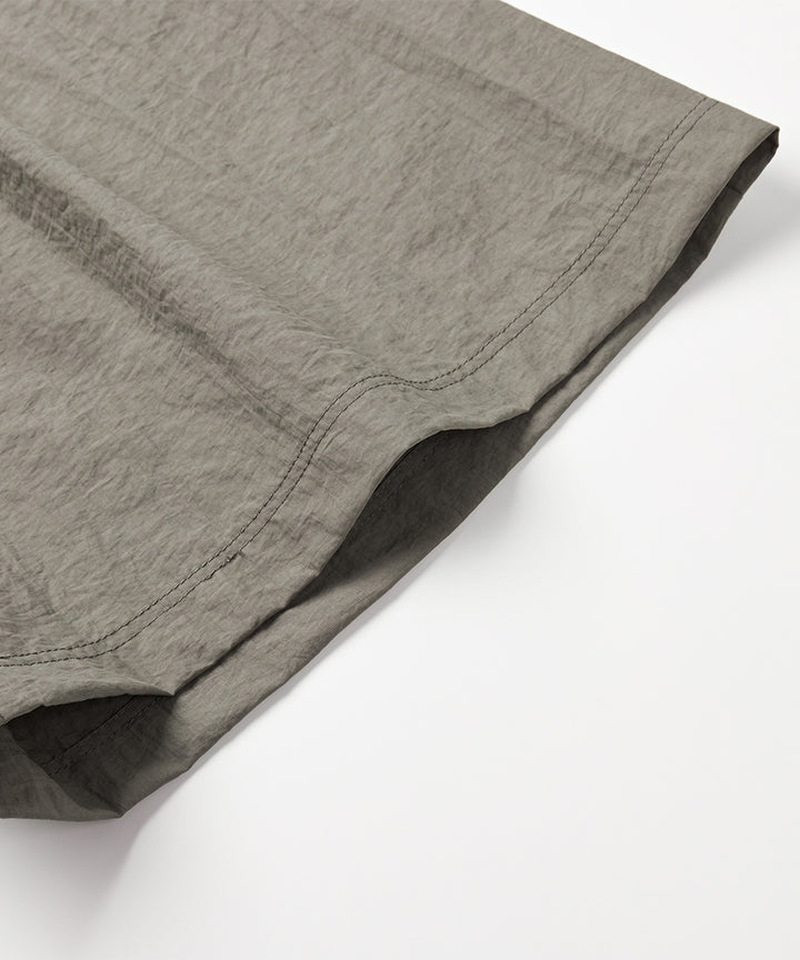 Crinkle-Finish Woven Wide Shorts