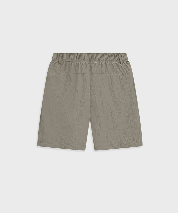 Crinkle-Finish Woven Wide Shorts