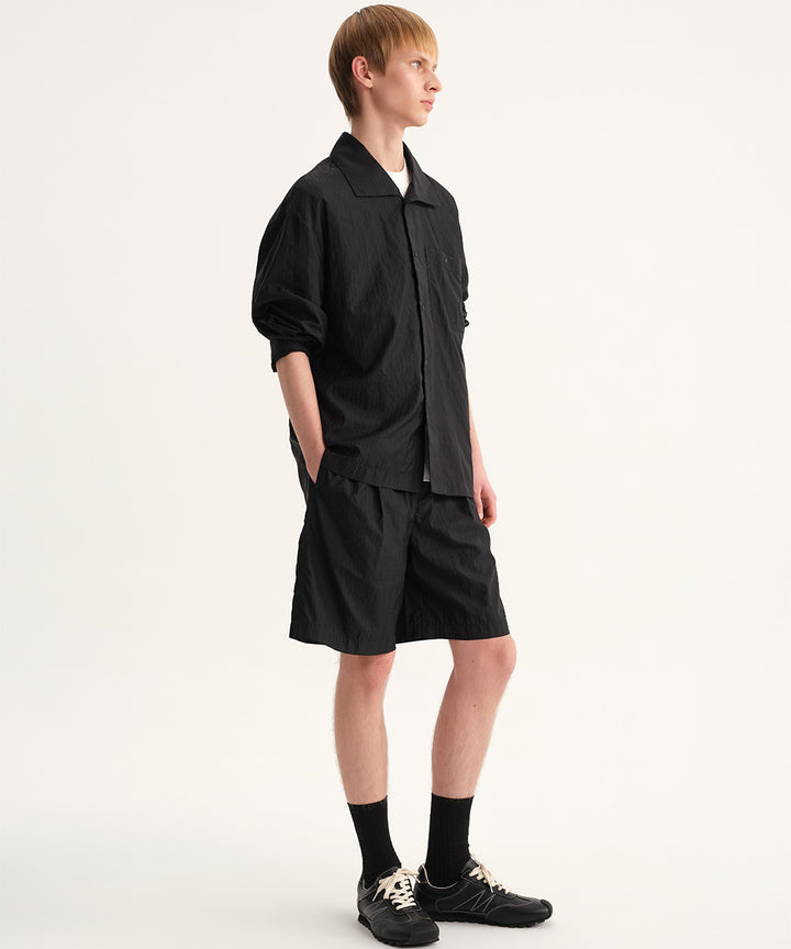 Shadow Stripe Woven Wide Shorts